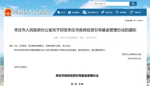 棗莊市政府投資引導(dǎo)基金管理辦法之投資管理